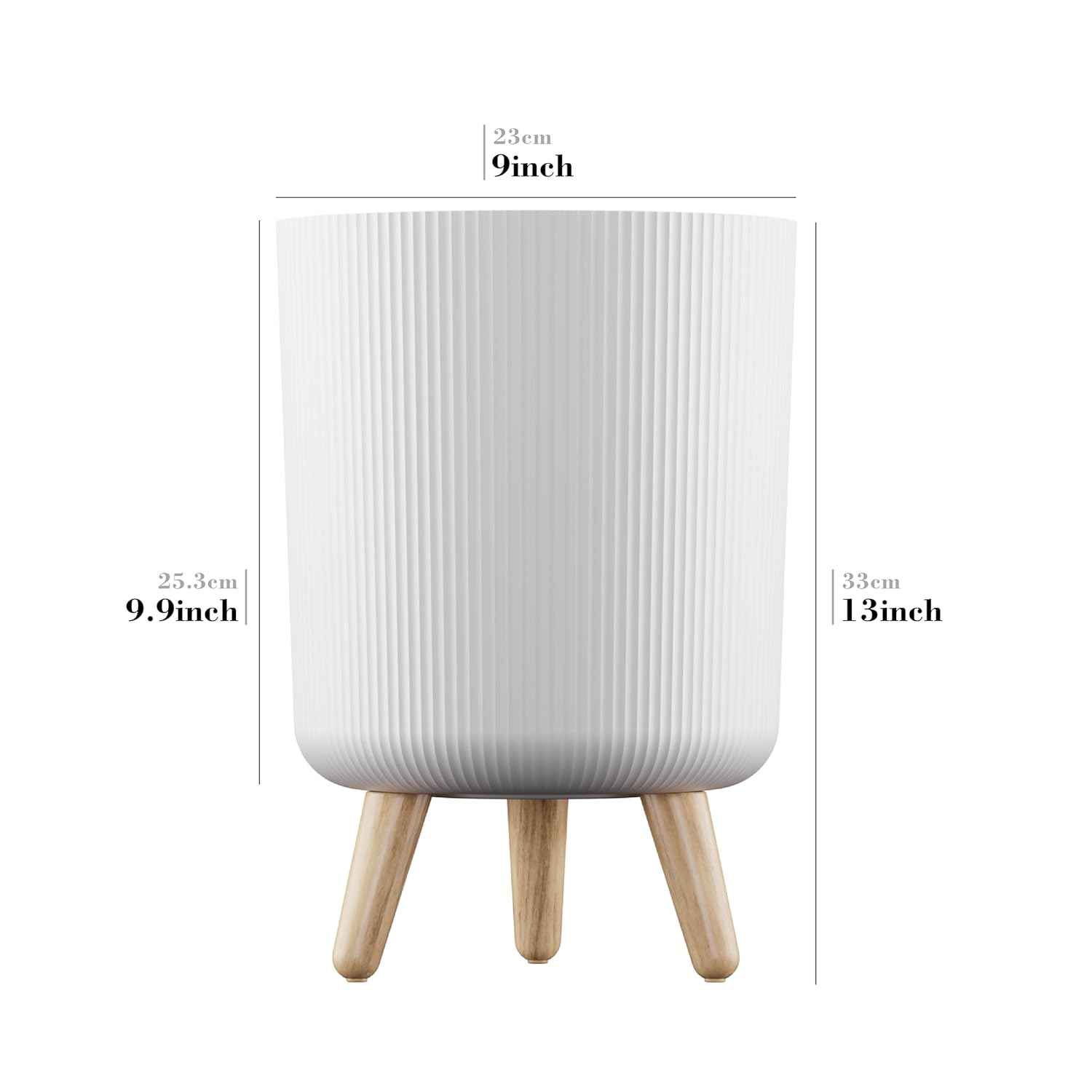 Modern White Flower Pot with Plastic Legs