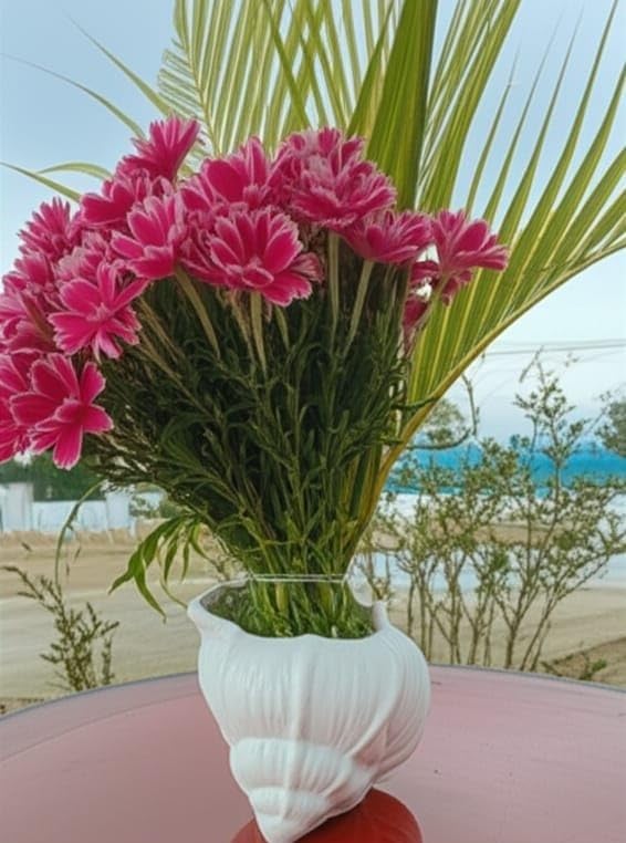 Conch Shell Ceramic Planter Vase